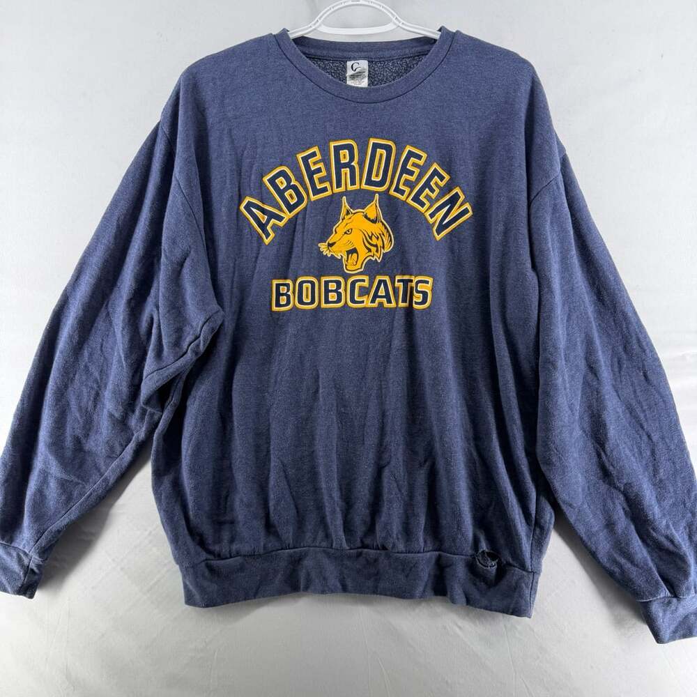 1622 Gildan Aberdeen Bobcats Crewneck Sweatshirt Size L Blue